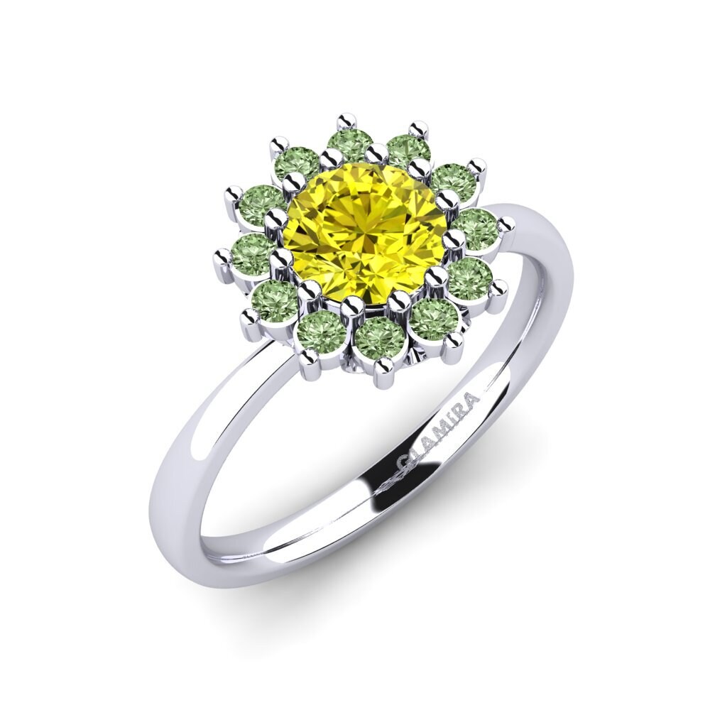 18k Oro Blanco Anillo de compromiso Staska
