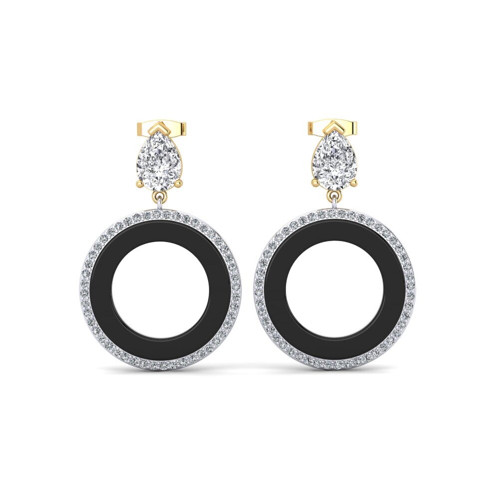 18ct Yellow & White Gold Lab Grown Diamond Women's Earring Staub