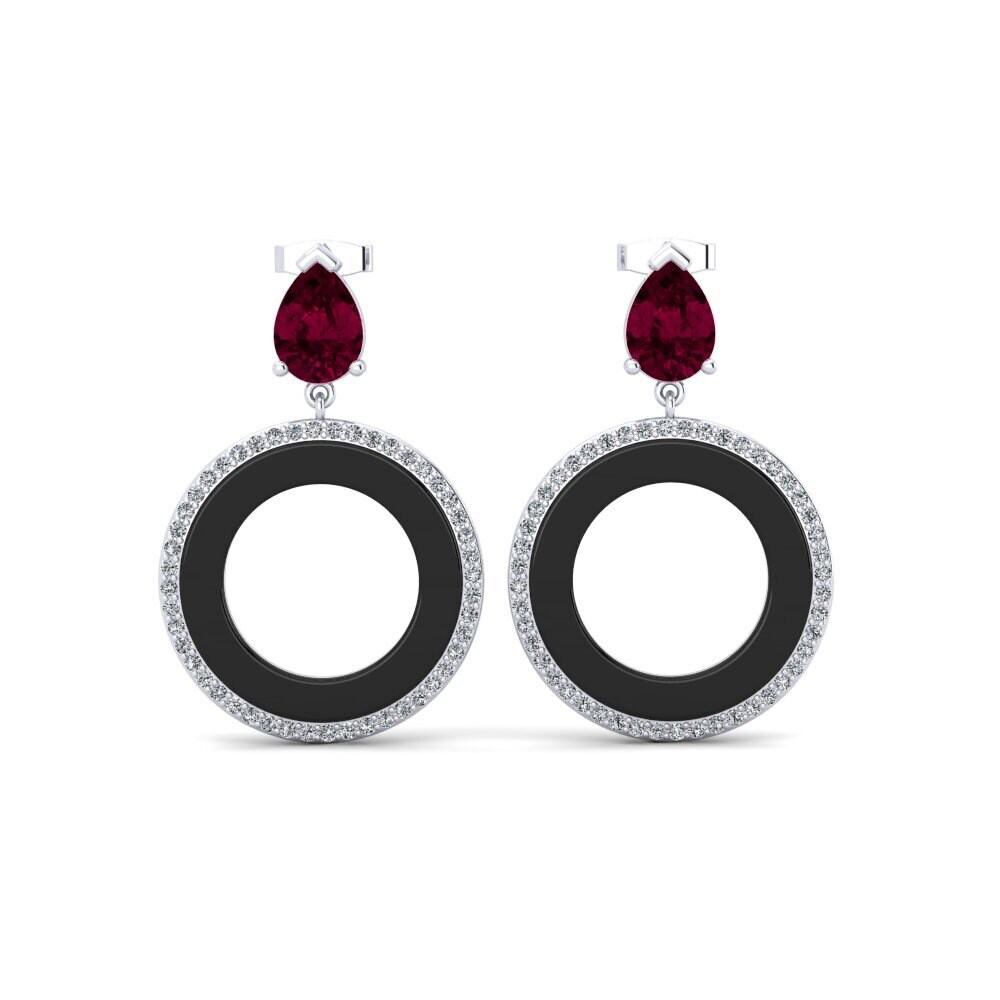 Pear Rhodolite Garnet Women's Earring Staub
