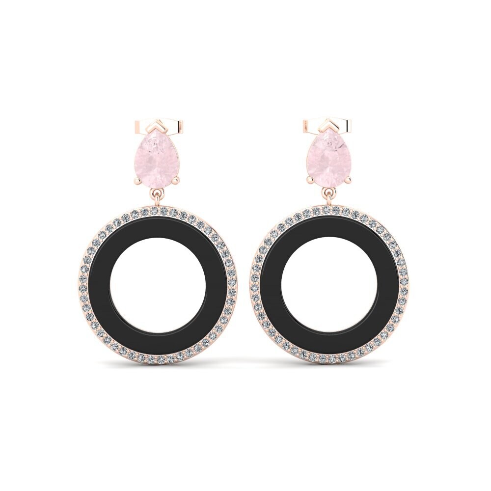 18ct Rose Gold Rose Quartz Women's Earring Staub