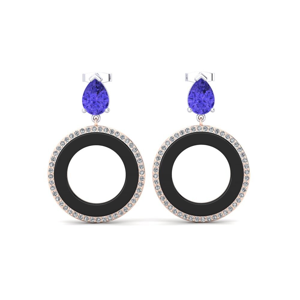 14ct White & Rose Gold Tanzanite Women's Earring Staub