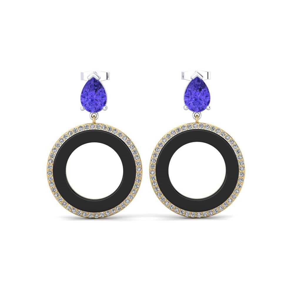 14ct White & Yellow Gold Tanzanite Women's Earring Staub
