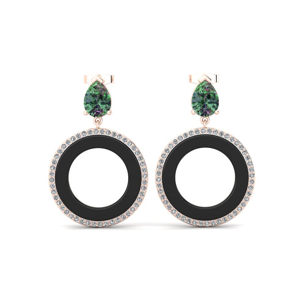 18ct Rose Gold Mystic Topaz Women's Earring Staub