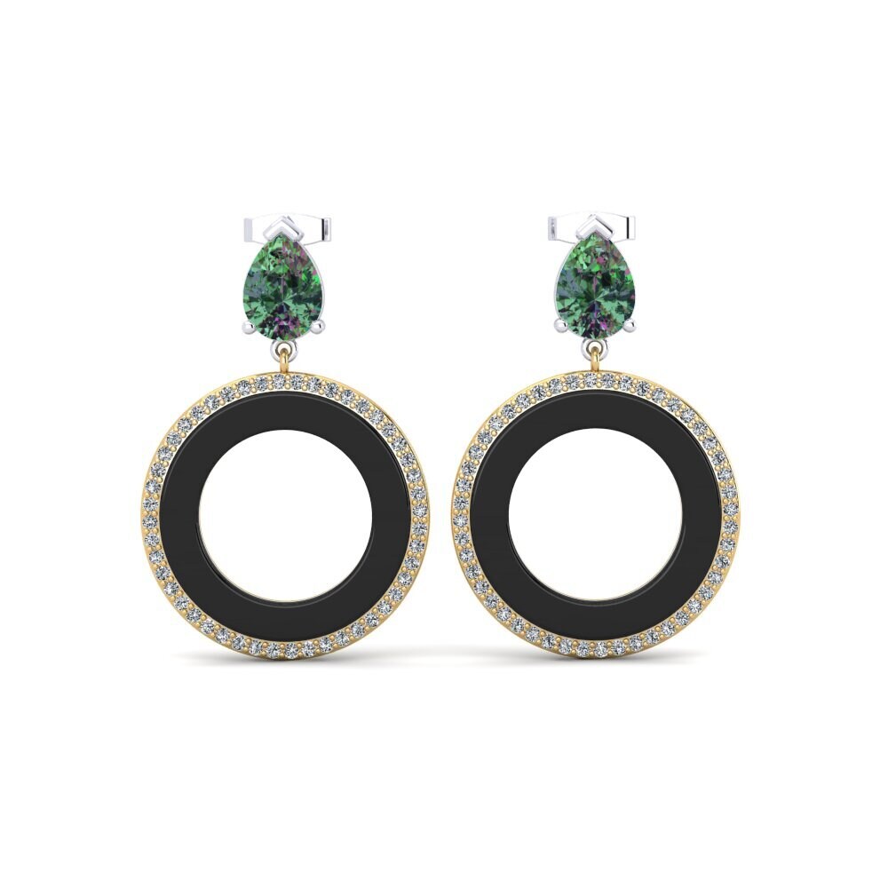 9ct White & Yellow Gold Mystic Topaz Women's Earring Staub