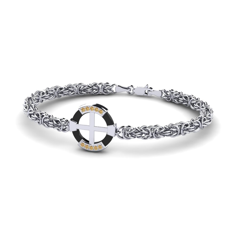 950 Palladium Brown Diamond Men's Bracelet Stauffer