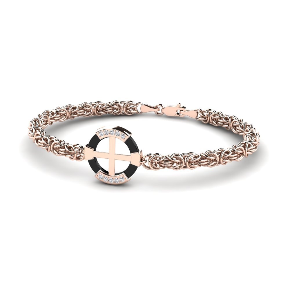 14ct Rose Gold Lab Grown Diamond Men's Bracelet Stauffer