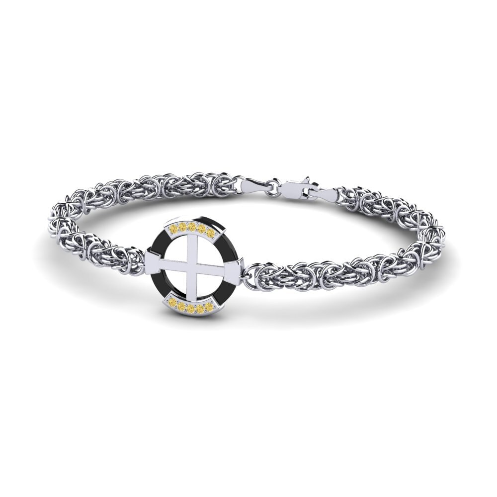 950 Palladium Yellow Diamond Men's Bracelet Stauffer