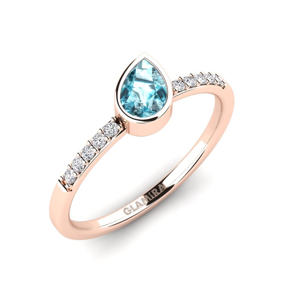 Blue Zircon Engagement Ring Steenee