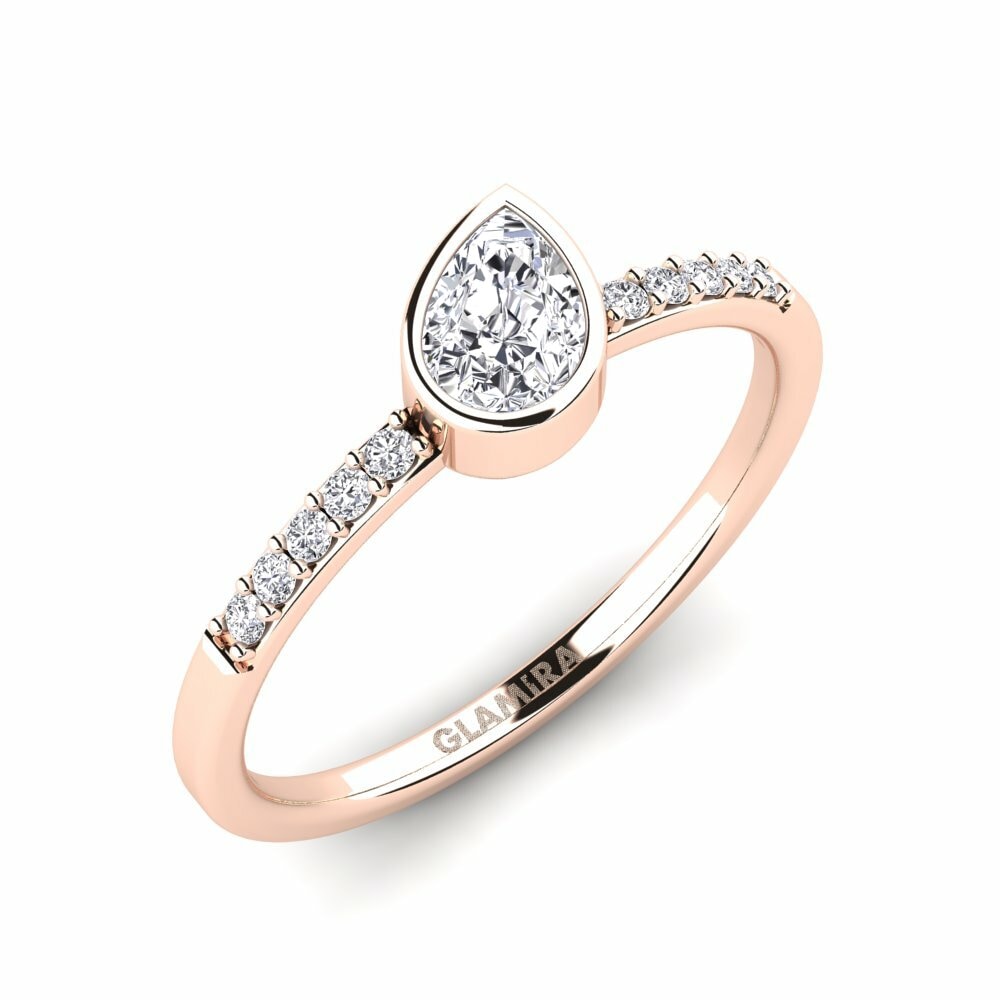 Solitaire Pave Engagement Rings Steenee 585 Rose Gold Diamond