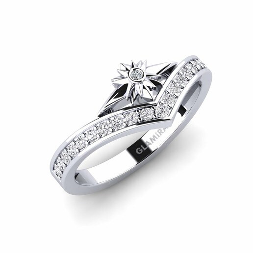 Ring Stellar 585 White Gold & Diamond & Swarovski Crystal