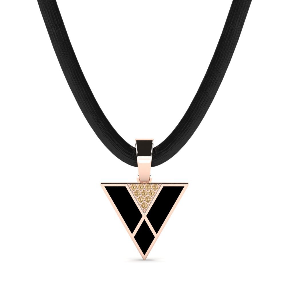 Rotgold 585 Brauner Diamant Herren-Anhänger Stelna
