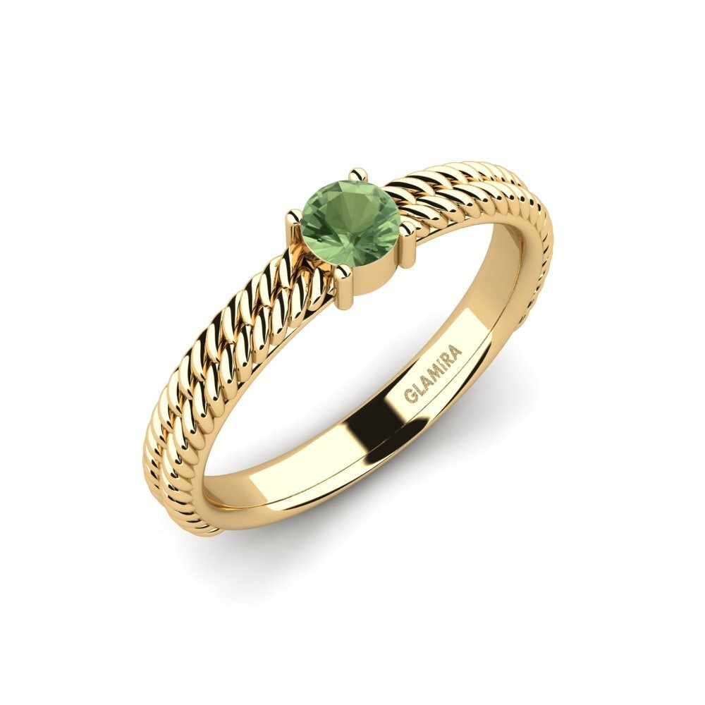 Zafiro Verde Anillo de compromiso Stevenka