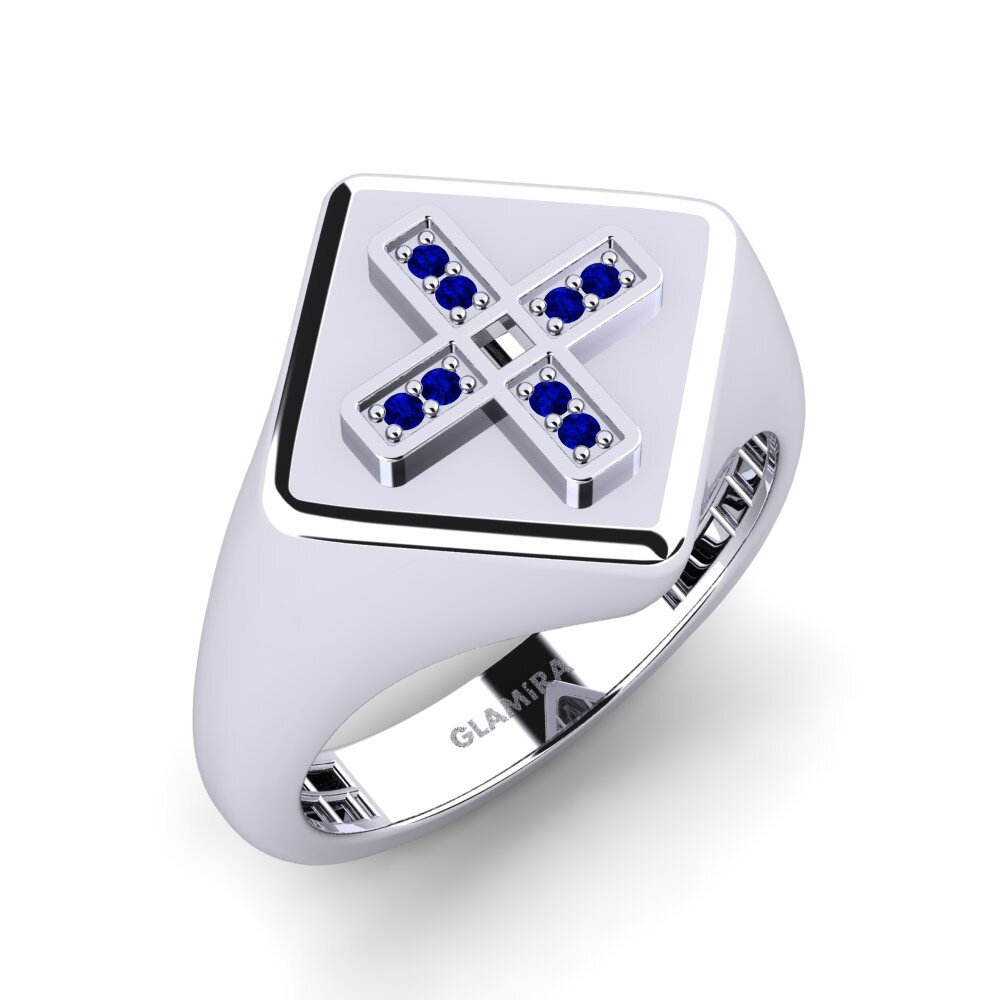 Zafiro Anillo de dedo meñique para hombre Sthopha