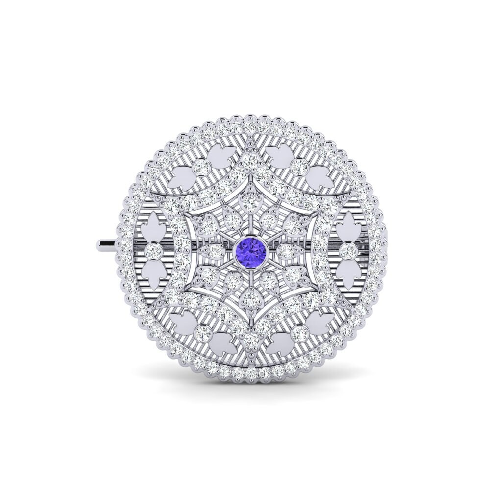 14ct White Gold Tanzanite Brooch Stich