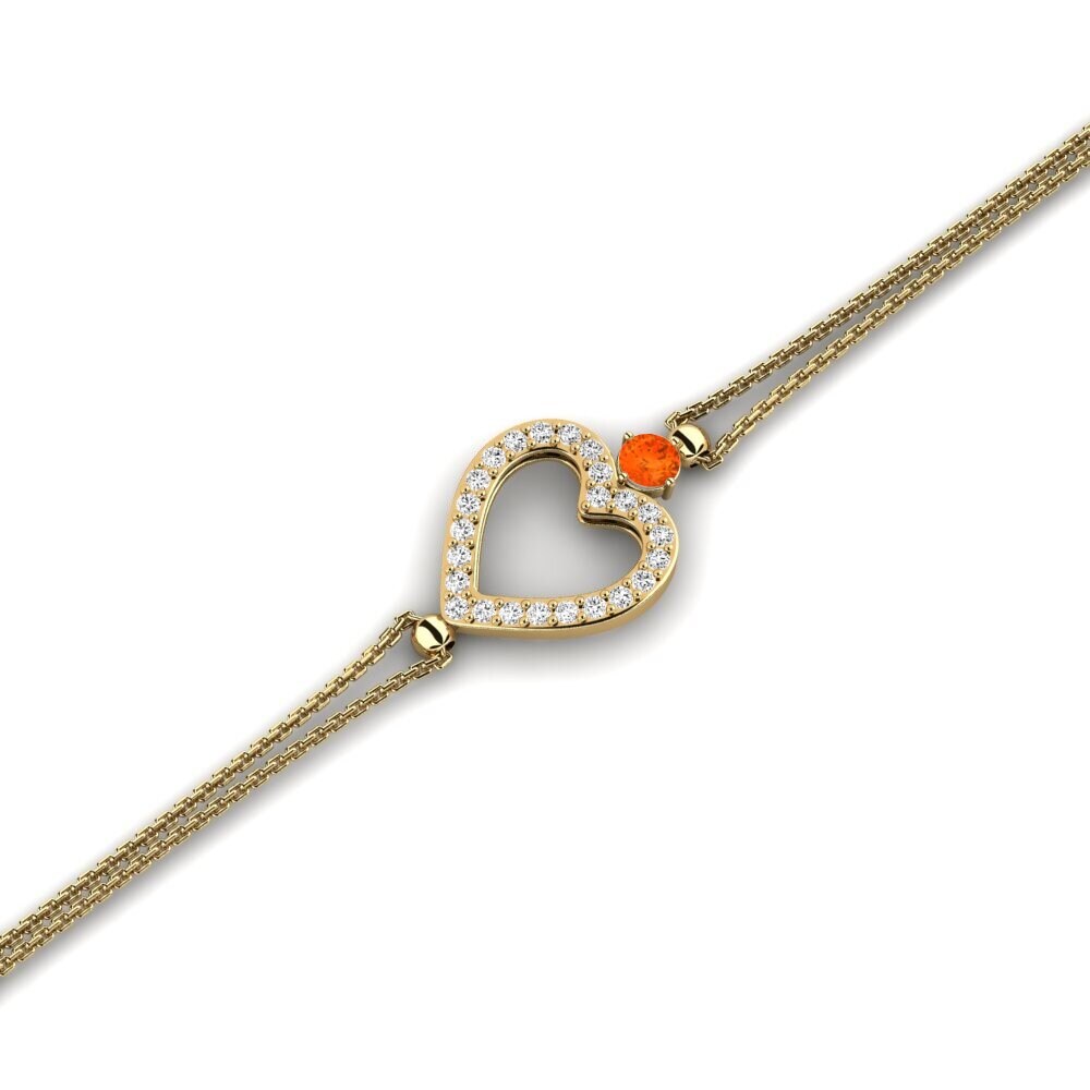14k Oro Amarillo Ópalo Fuego Pulsera de Mujer Stipend