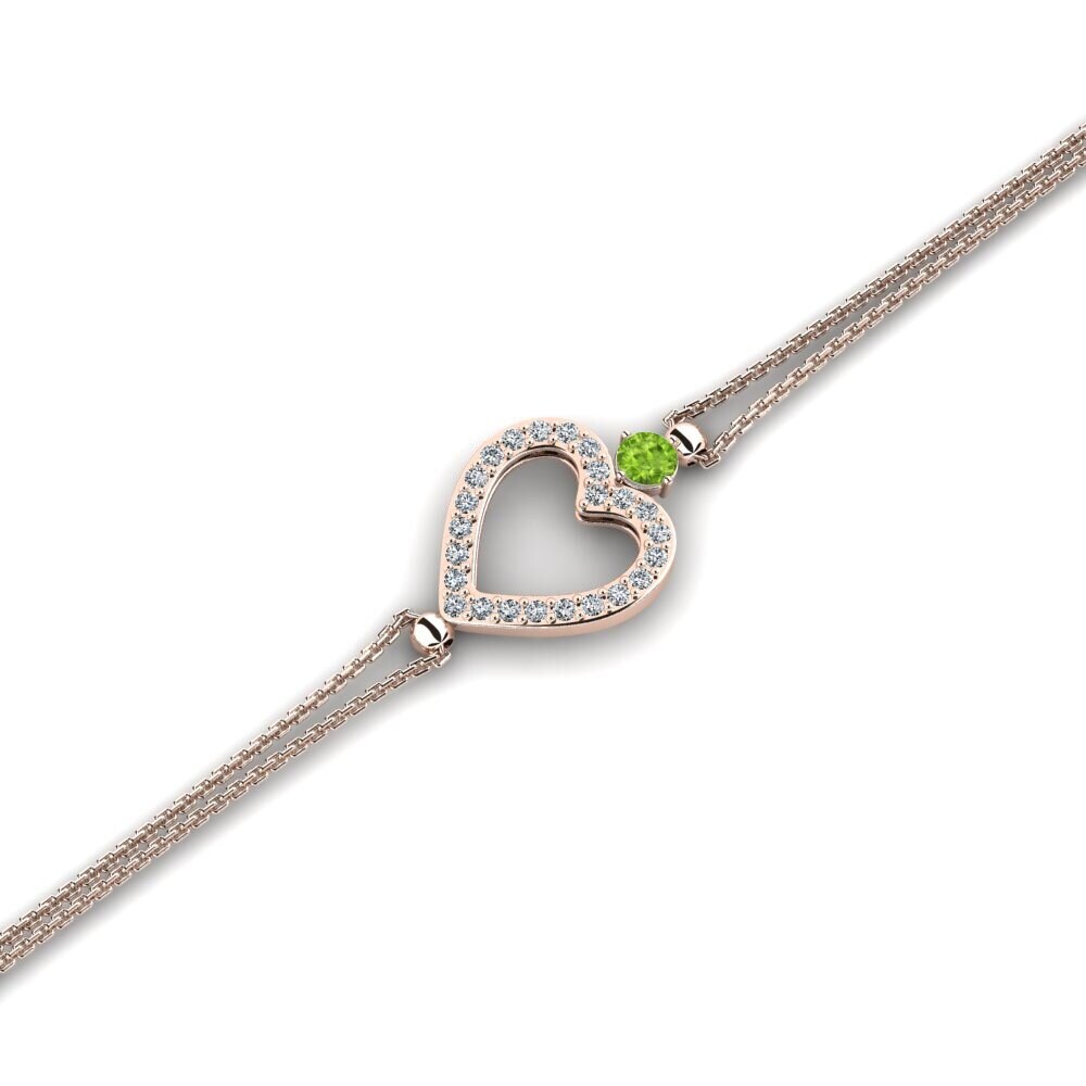 9ct Rose Gold Peridot Women's Bracelet Stipend