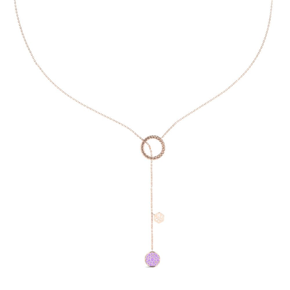 9ct Rose Gold Amethyst Women's Necklace Stitch