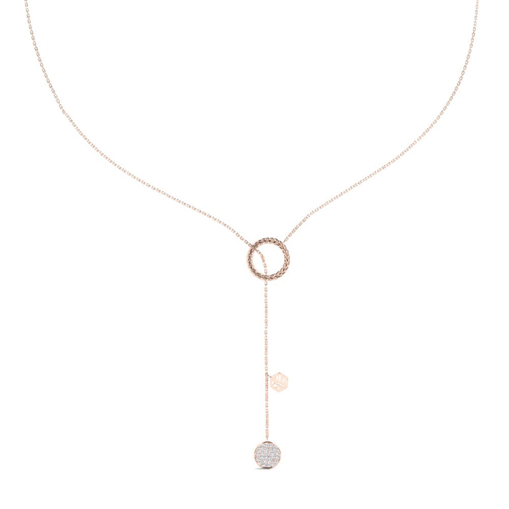 9ct Rose Gold Diamond Women's Necklace Stitch
