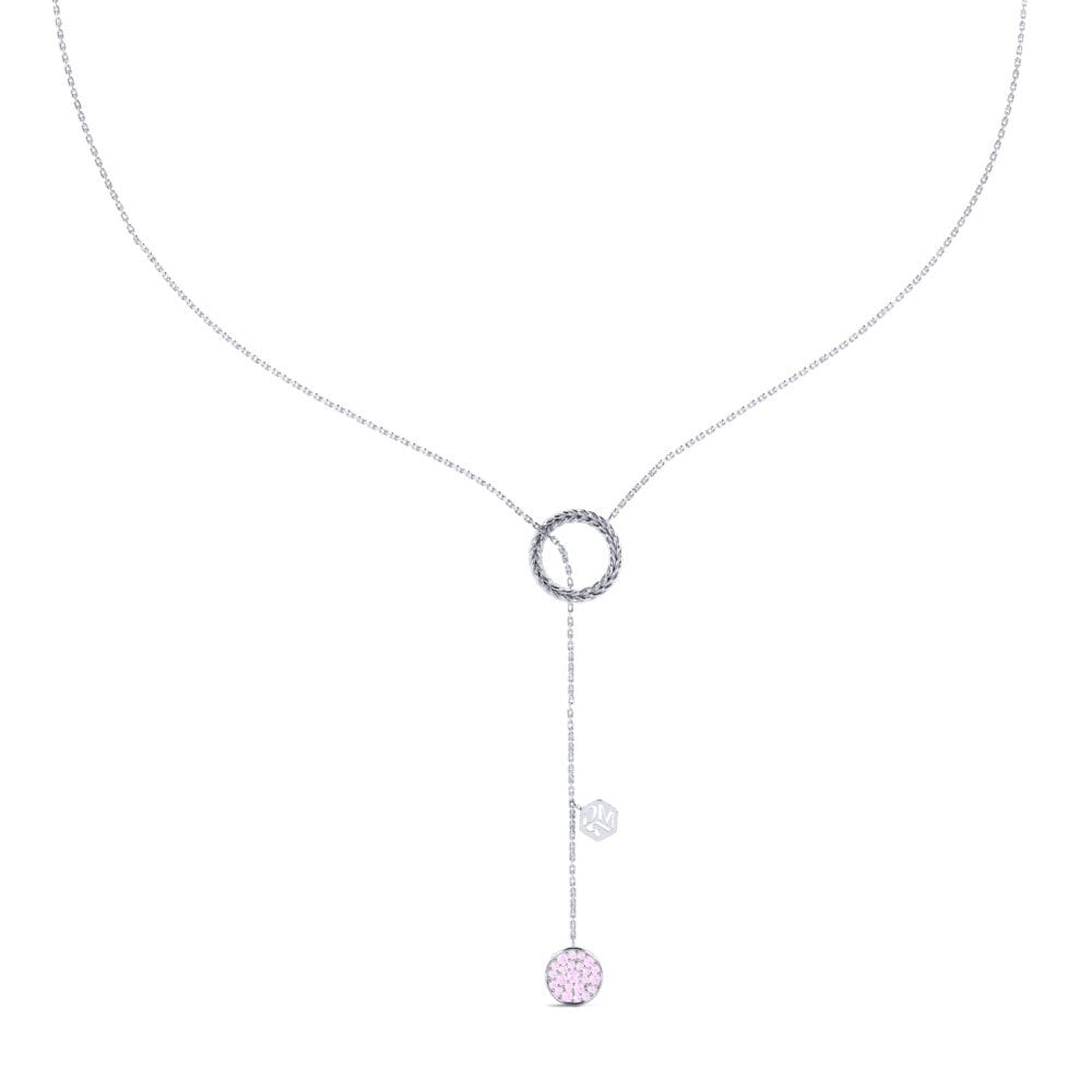 950 Platinum Pink Sapphire Women's Necklace Stitch