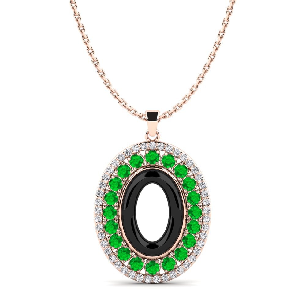 14k Rose Gold Emerald Women's Pendant Stites
