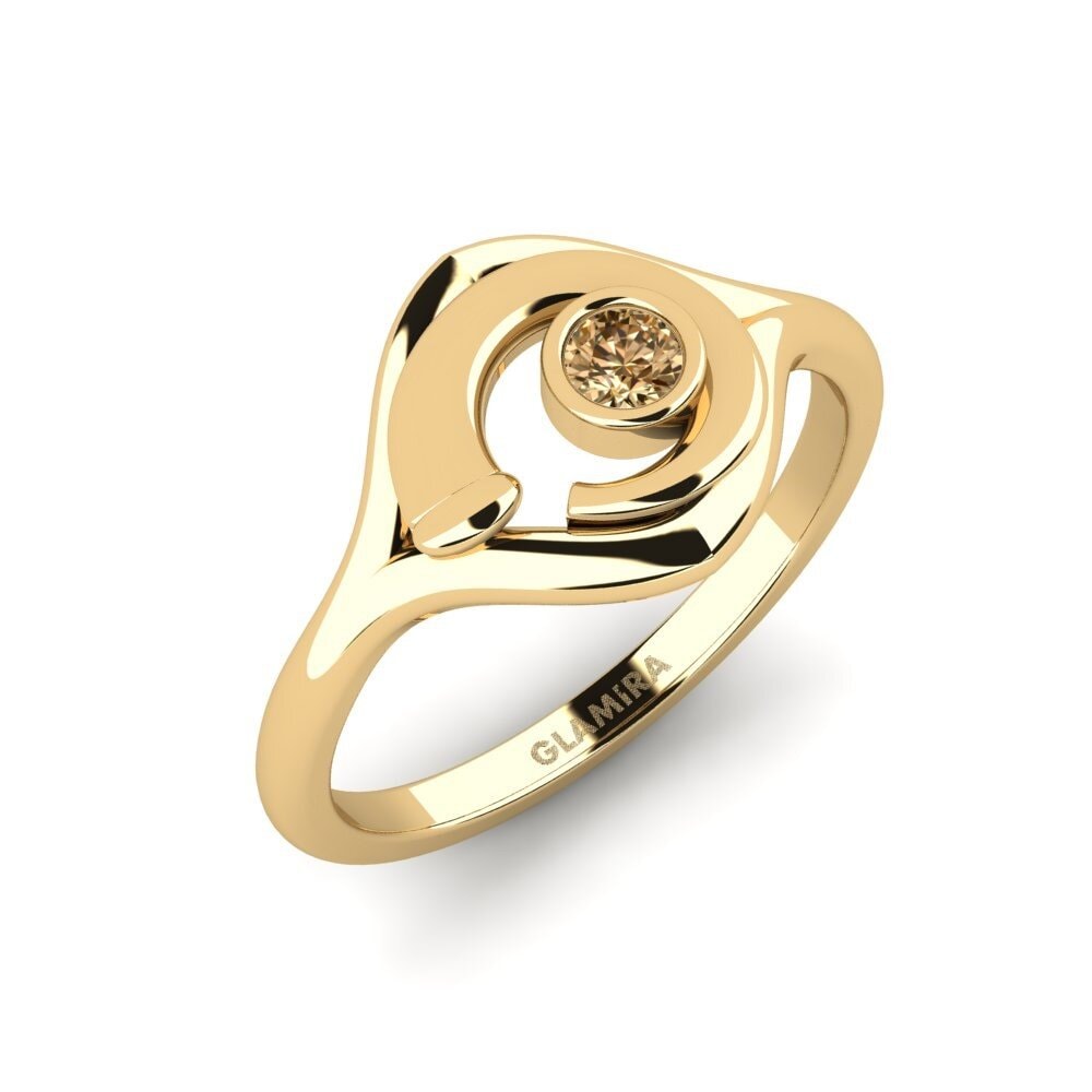 Diamante café Anillo de compromiso Stocky