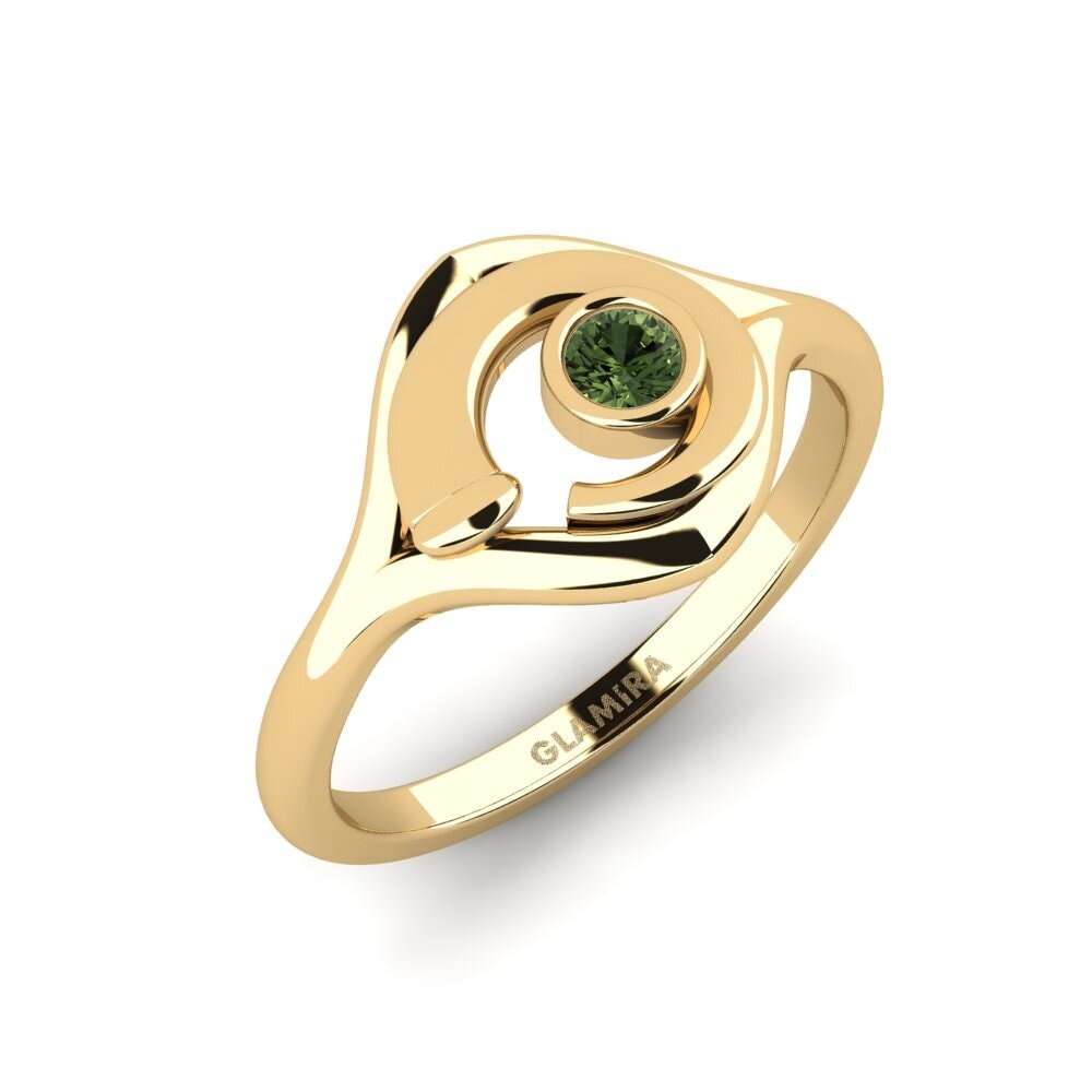 Zafiro Verde Anillo de compromiso Stocky