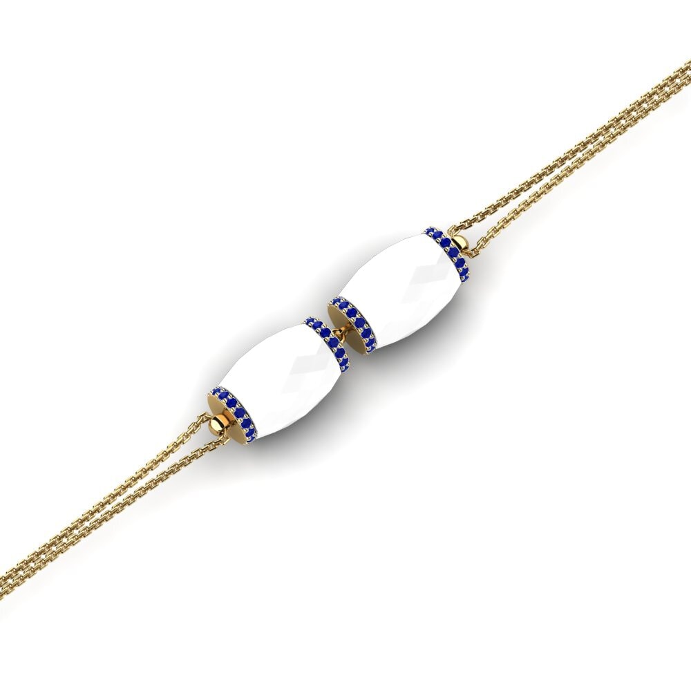 18k Oro Amarillo Zafiro Pulsera de Mujer Stokley