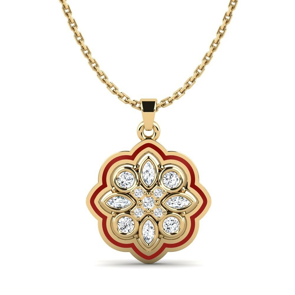Vàng 9K Đá Zirconia Mặt dây chuyền nữ Stolit