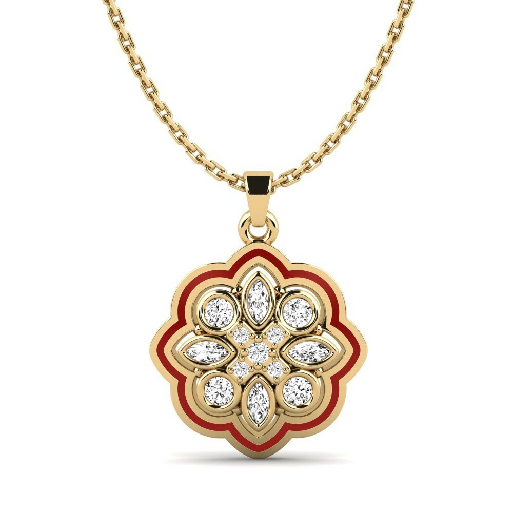 Vàng 9K Đá Moissanite Mặt dây chuyền nữ Stolit