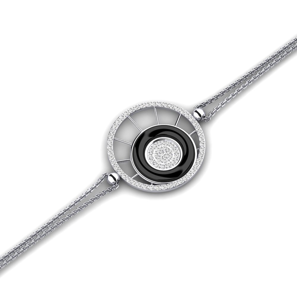 14k Oro Blanco Moissanita Pulsera de Mujer Stoll