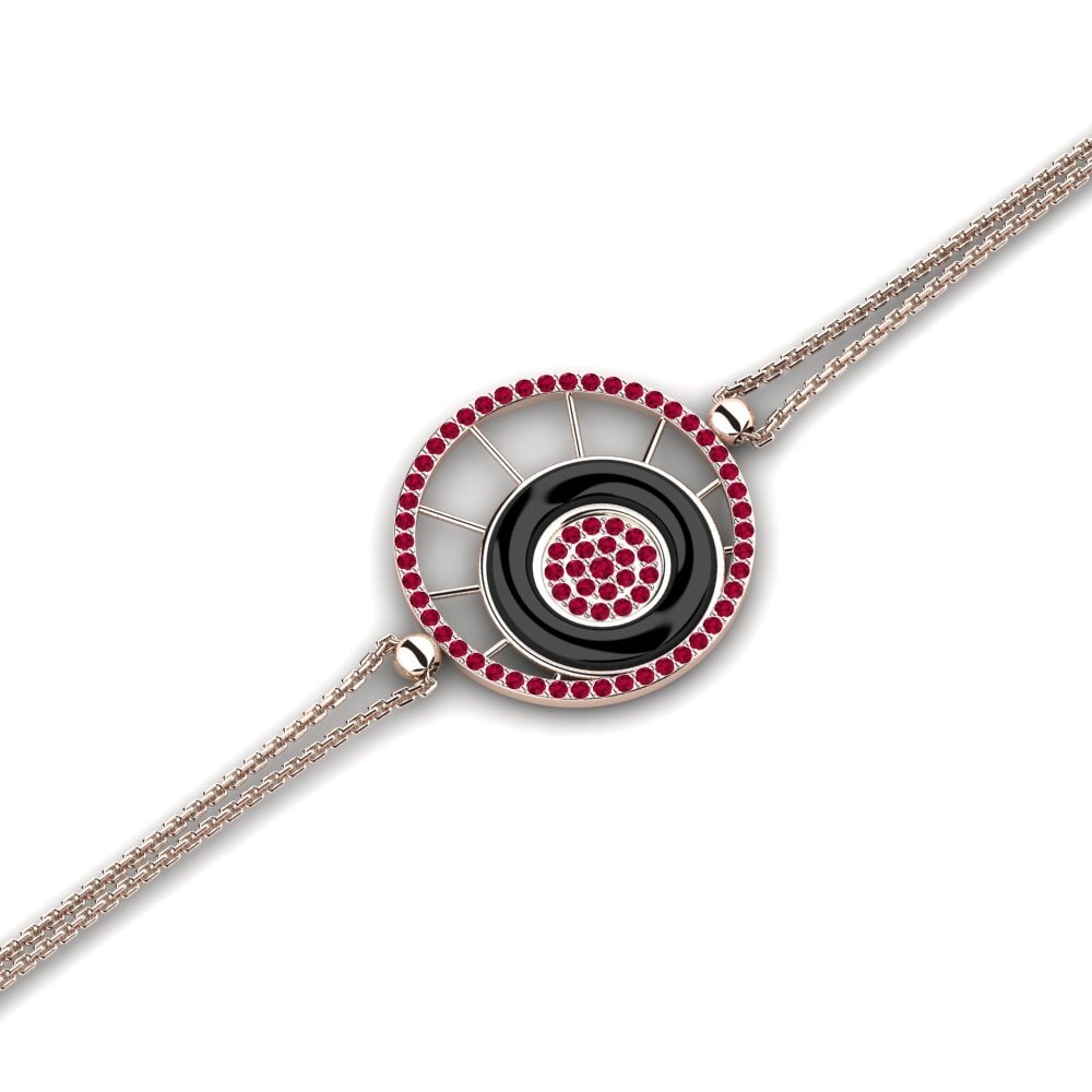 18k Oro Rosa Rubí Pulsera de Mujer Stoll