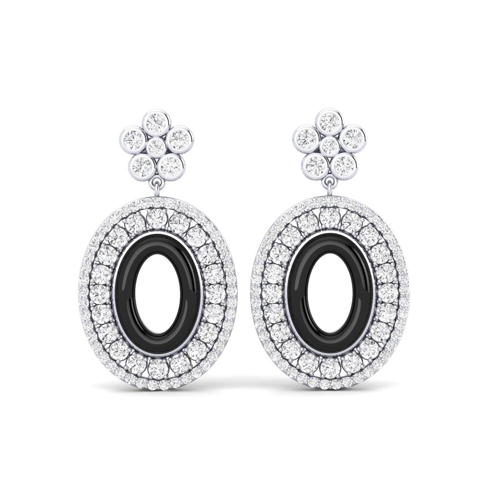 925 Prata de lei diamante-safira Brincos Feminino Stoller
