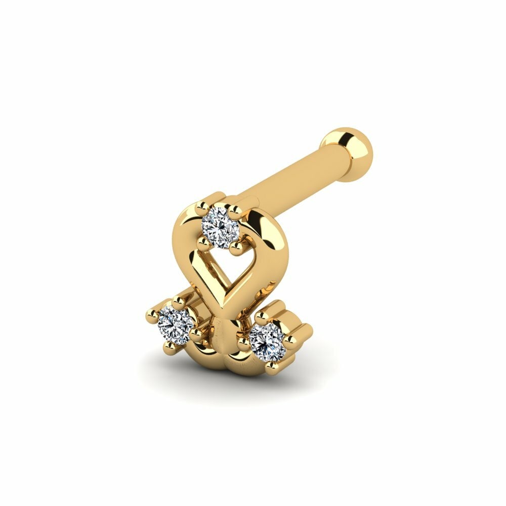 14K Geel Goud Neus Pin Stout
