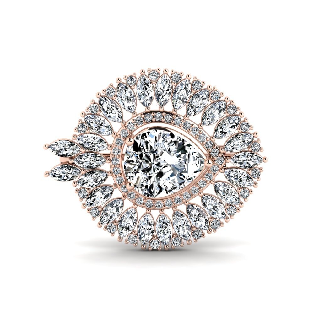 14k Oro Rosa Pera Broche Stowe