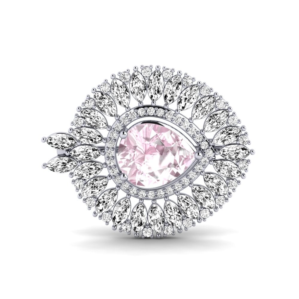 9k Oro Blanco Kunzite Broche Stowe