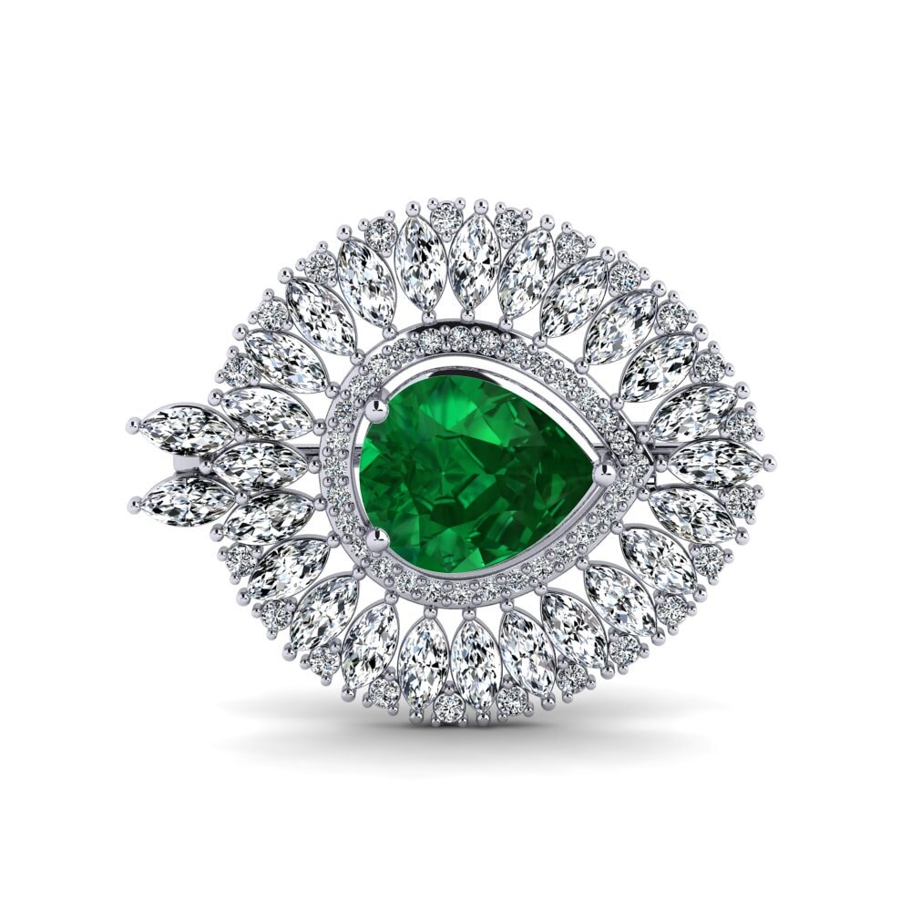 Emerald (Lab Created) Brooch Stowe