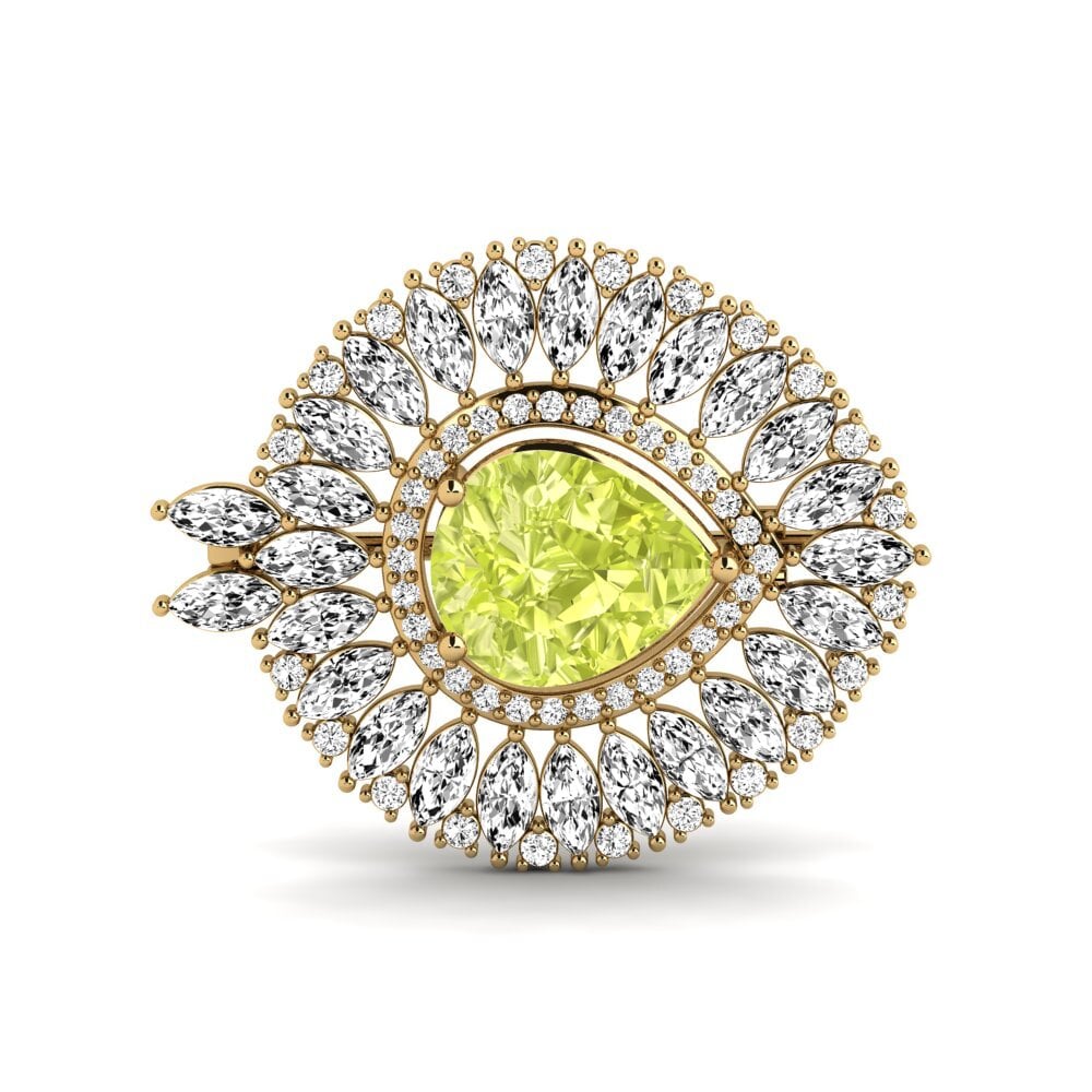 Gelbgold 375 Lemonquarz Brosche Stowe