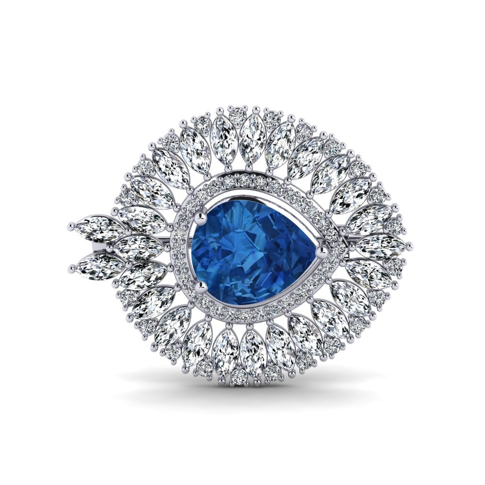 Circonita Azul Oscuro Broche Stowe