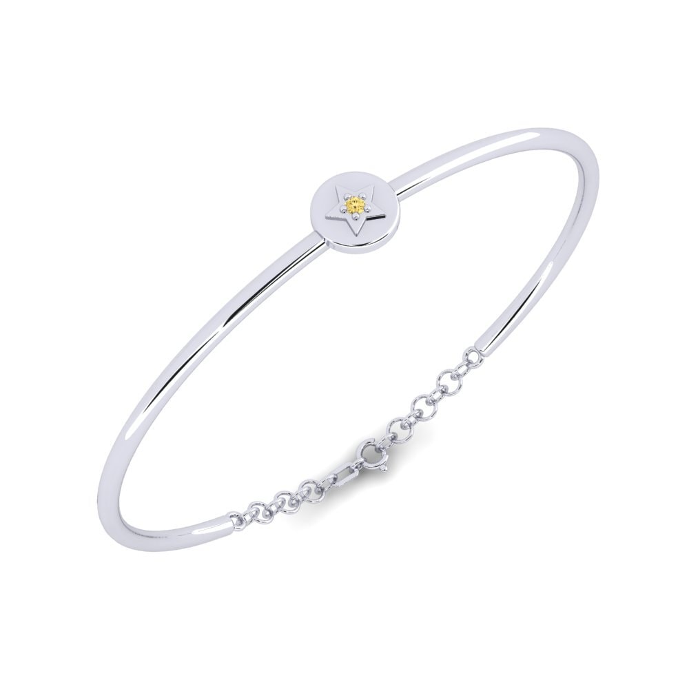 18K White Gold Yellow Diamond Kids Bracelet Stralucire