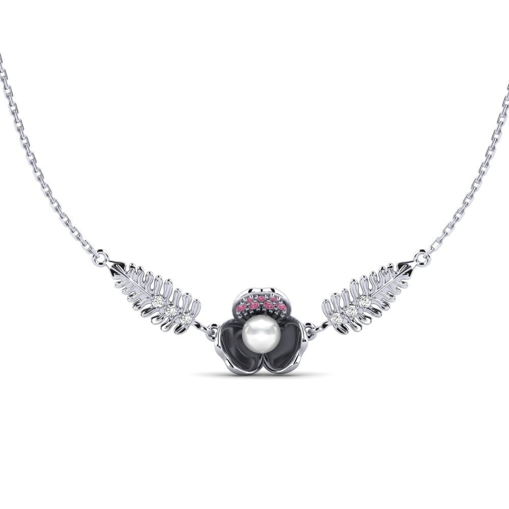 18ct White Gold Rhodolite Garnet Women's Necklace Strategist