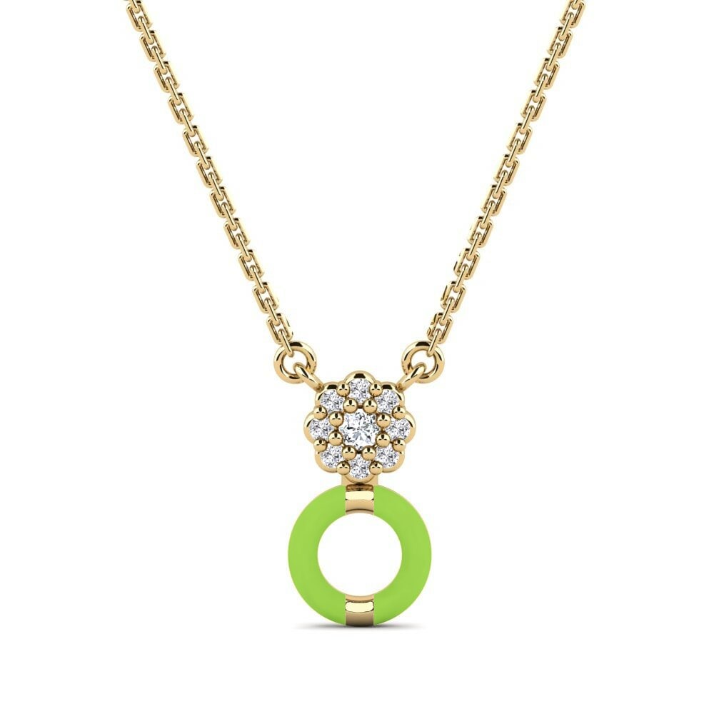 Vàng 9K Đá Zirconia Dây chuyền nữ Stratton