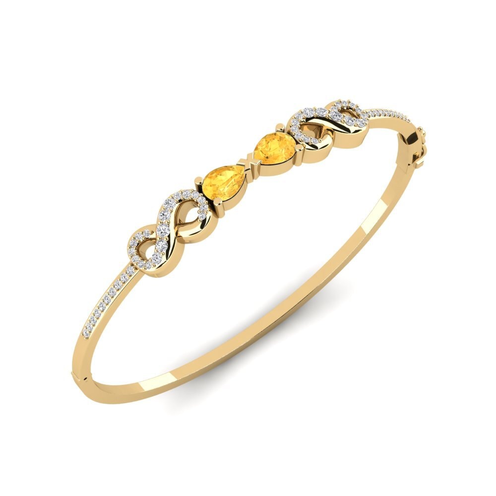 9ct Yellow Gold Citrine Women's Bangle Streamin