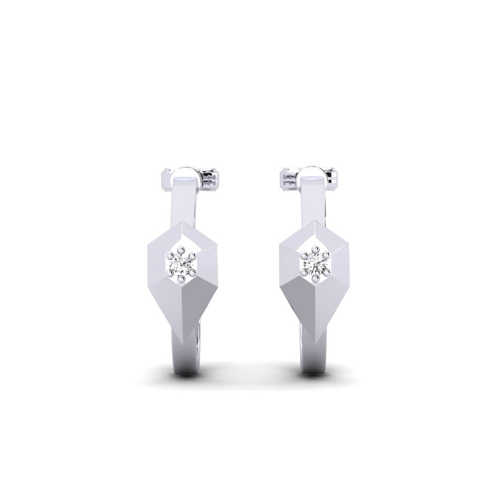 9ct White Gold Women's Earring Stroomy