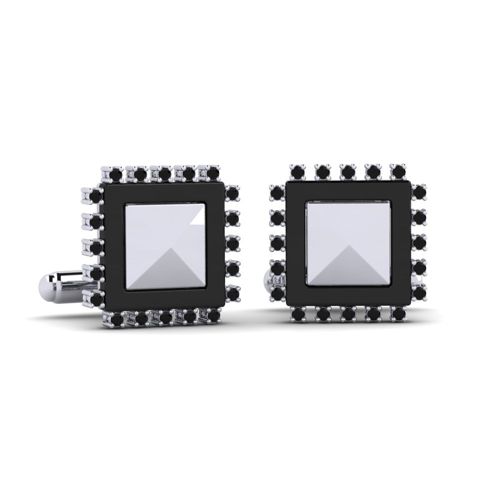 950 Palladium Black Diamond Cufflink Strouth