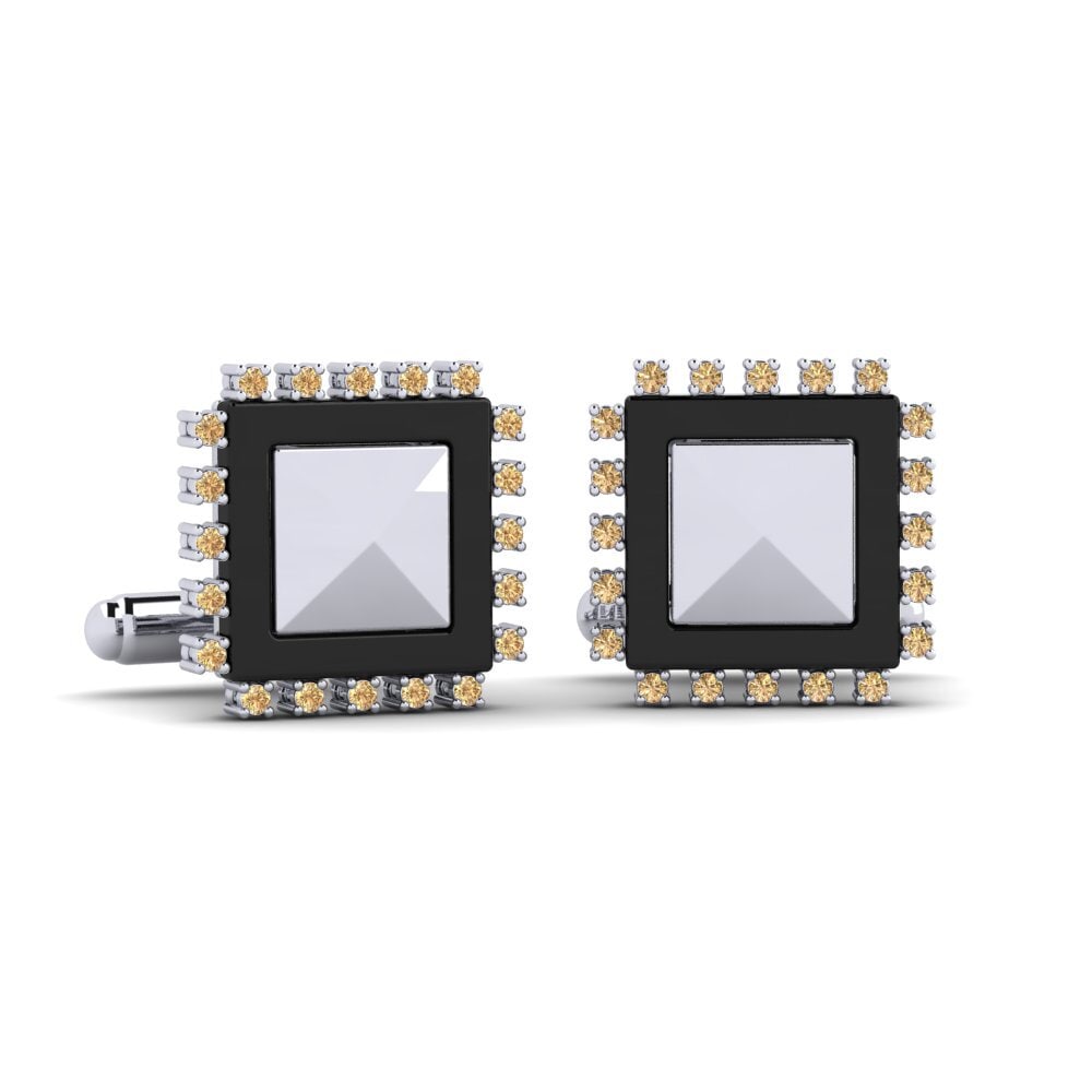 950 Palladium Brown Diamond Cufflink Strouth