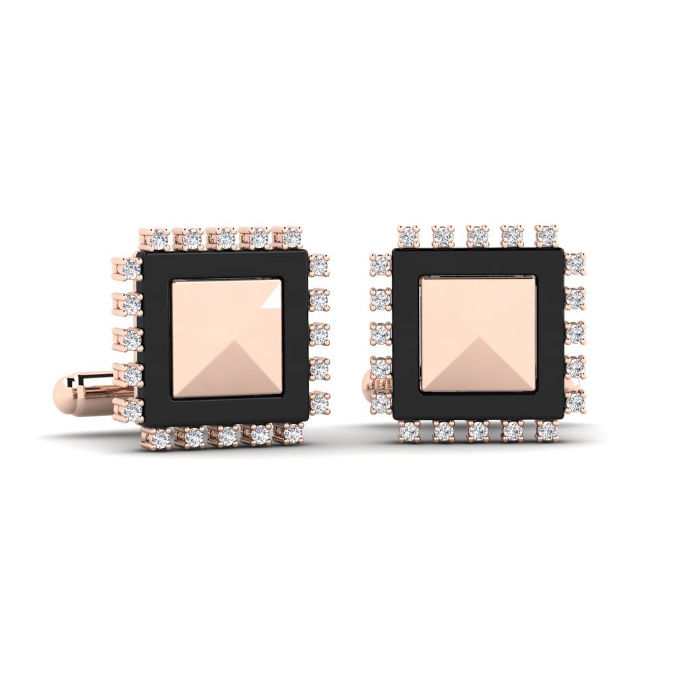14ct Rose Gold Lab Grown Diamond Cufflink Strouth