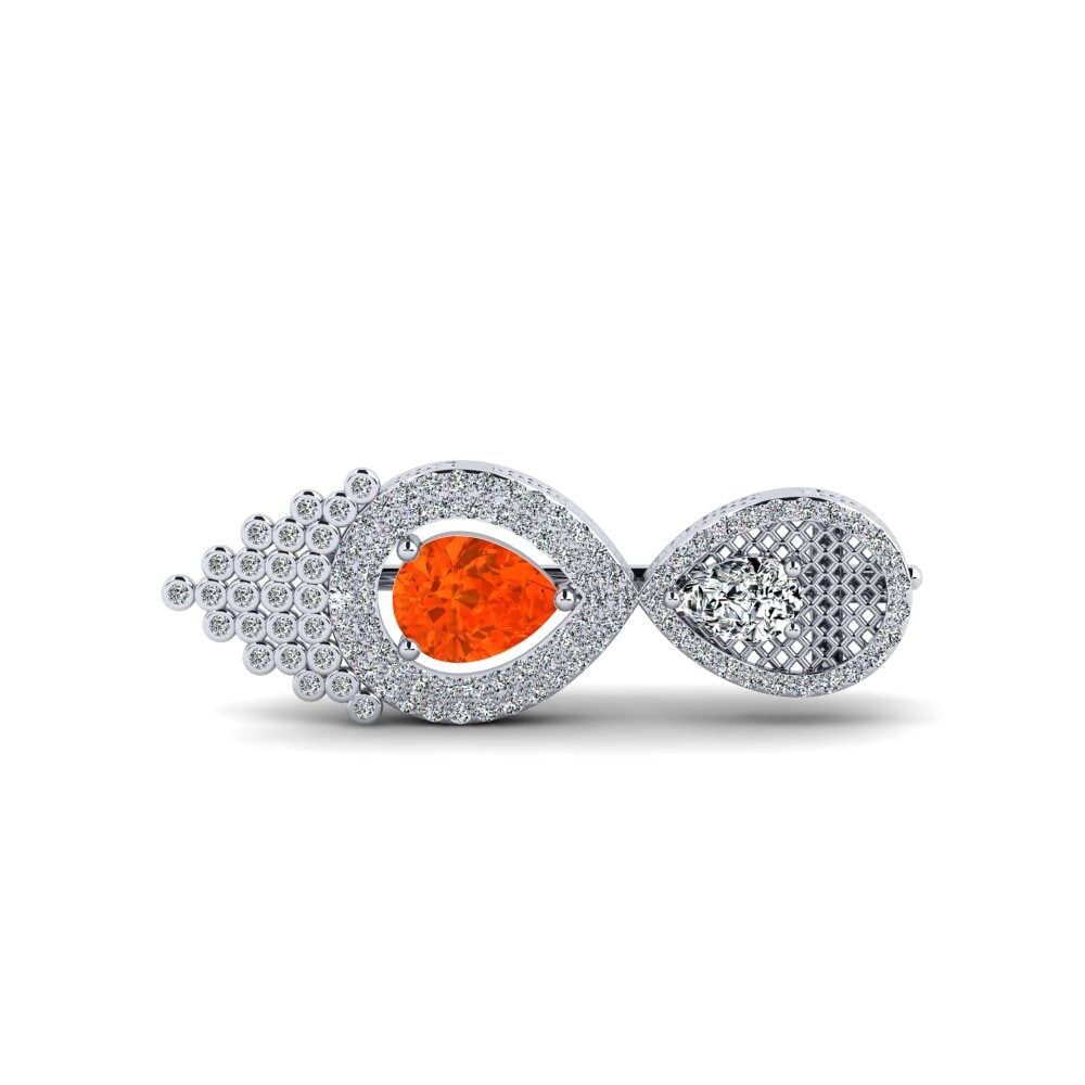 Fire Opal Brooch Struga