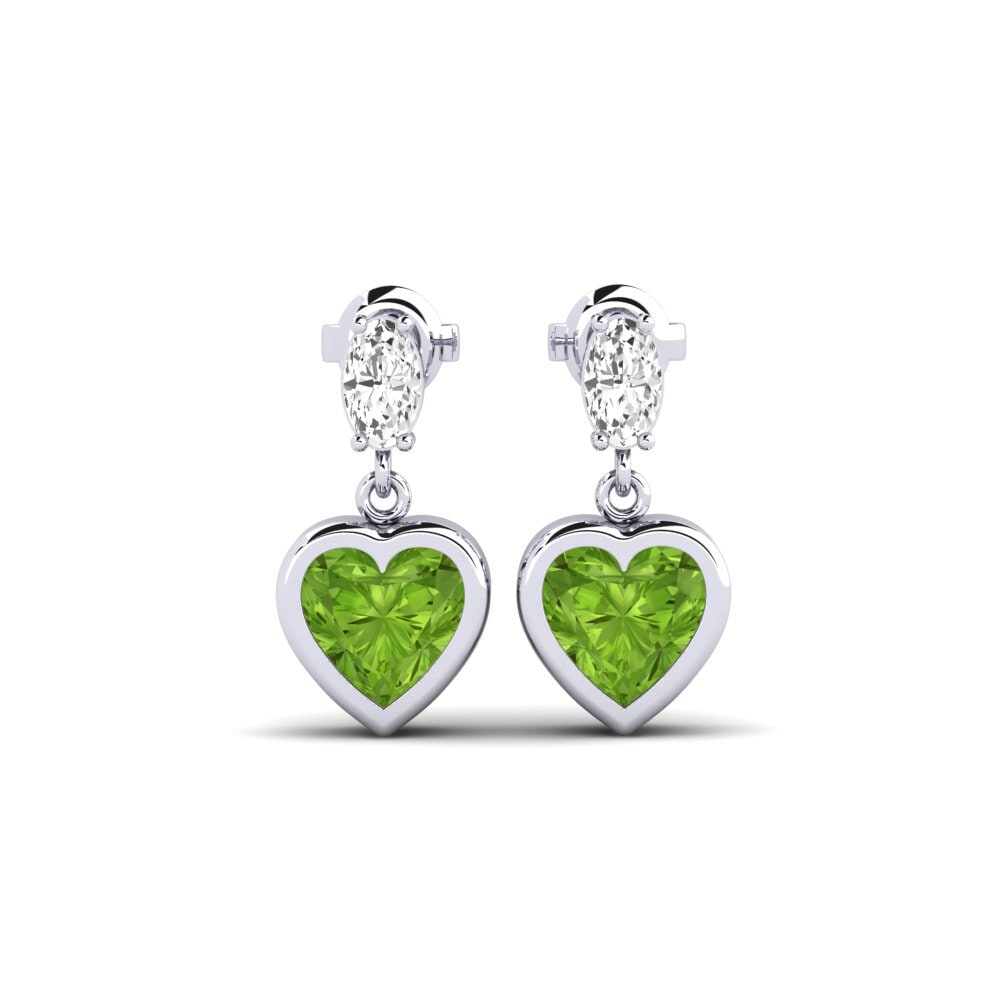 950 Platinum Peridot SYLVIE Earring Sudrabs
