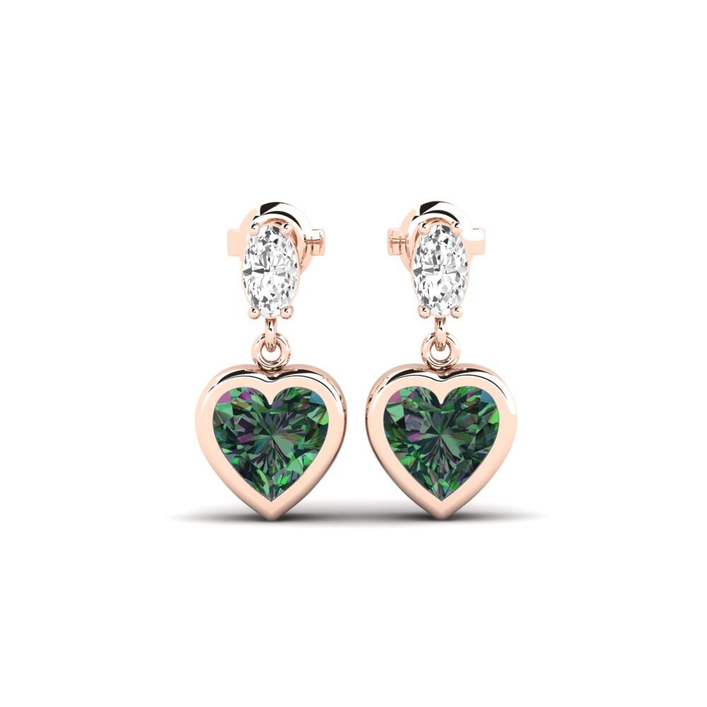 14k Rose Gold Mystic Topaz SYLVIE Earring Sudrabs