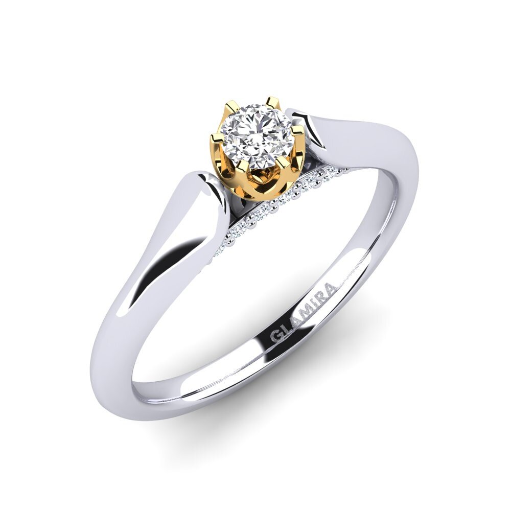 Weiß & Gelbgold 585 Rund Verlobungsringe Suela 0.16 crt